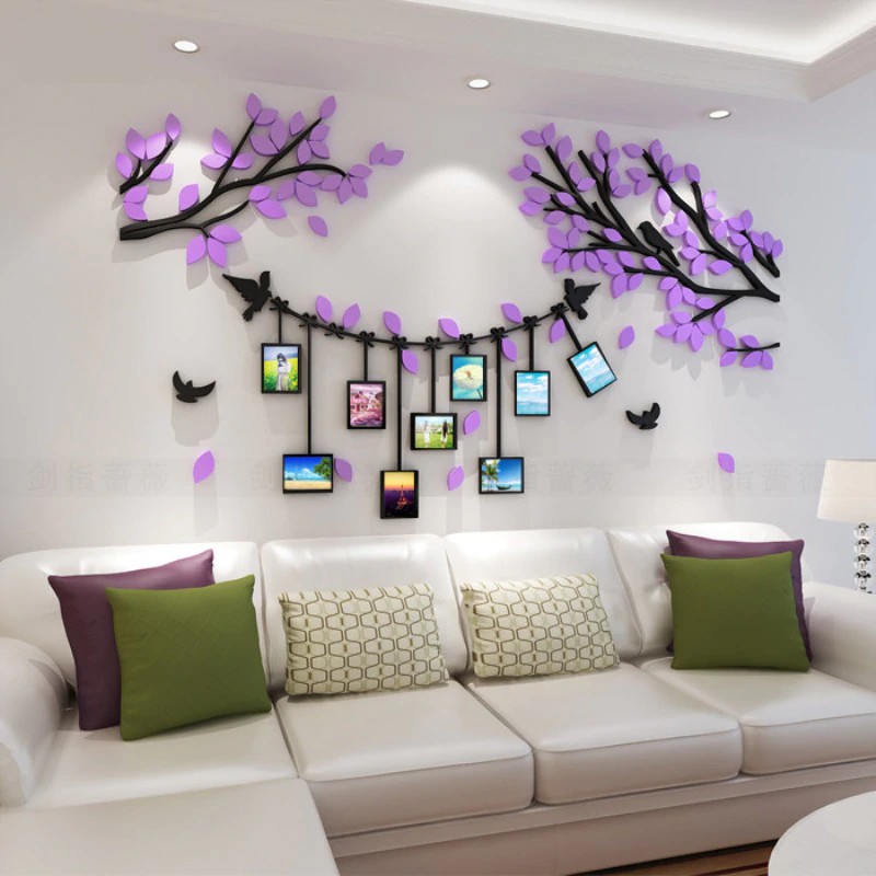 『Gratis Ongkor Kirim 』 Foto Keluarga Pohon Artistc 3D Dinding Stiker Acrylic Wallpaper untuk Ruang