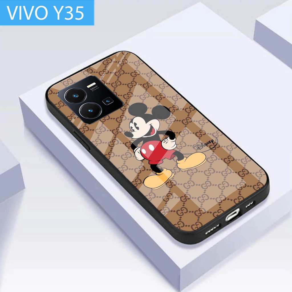(S37) Case  Glass VIVO Y35 - casing Terbaru handphone - VIVO Y35  - pelindung handphone - VIVO Y35