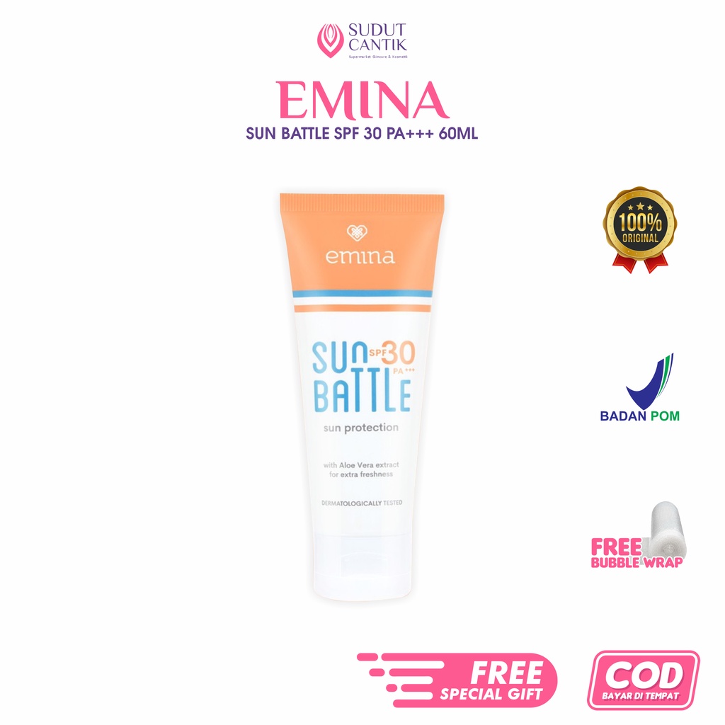 Sudut Cantik - Emina Sun Protection Sun Battle Spf 30 Pa+++ Tabir Surya Bpom Original