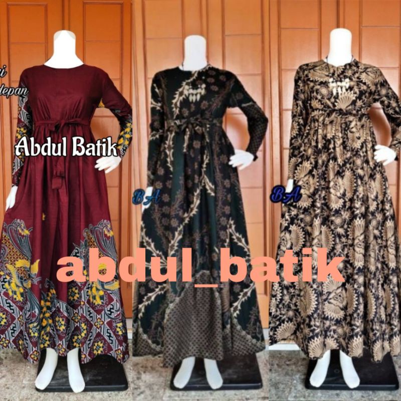 GAMIS BATIK JUMBO SRIWEDARI MAXI MODERN JUMBO BUMIL/BUSUI KATUN