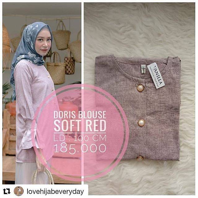 DORIS blouse SOFT RED SIZE L BY VANILLA HIJAB