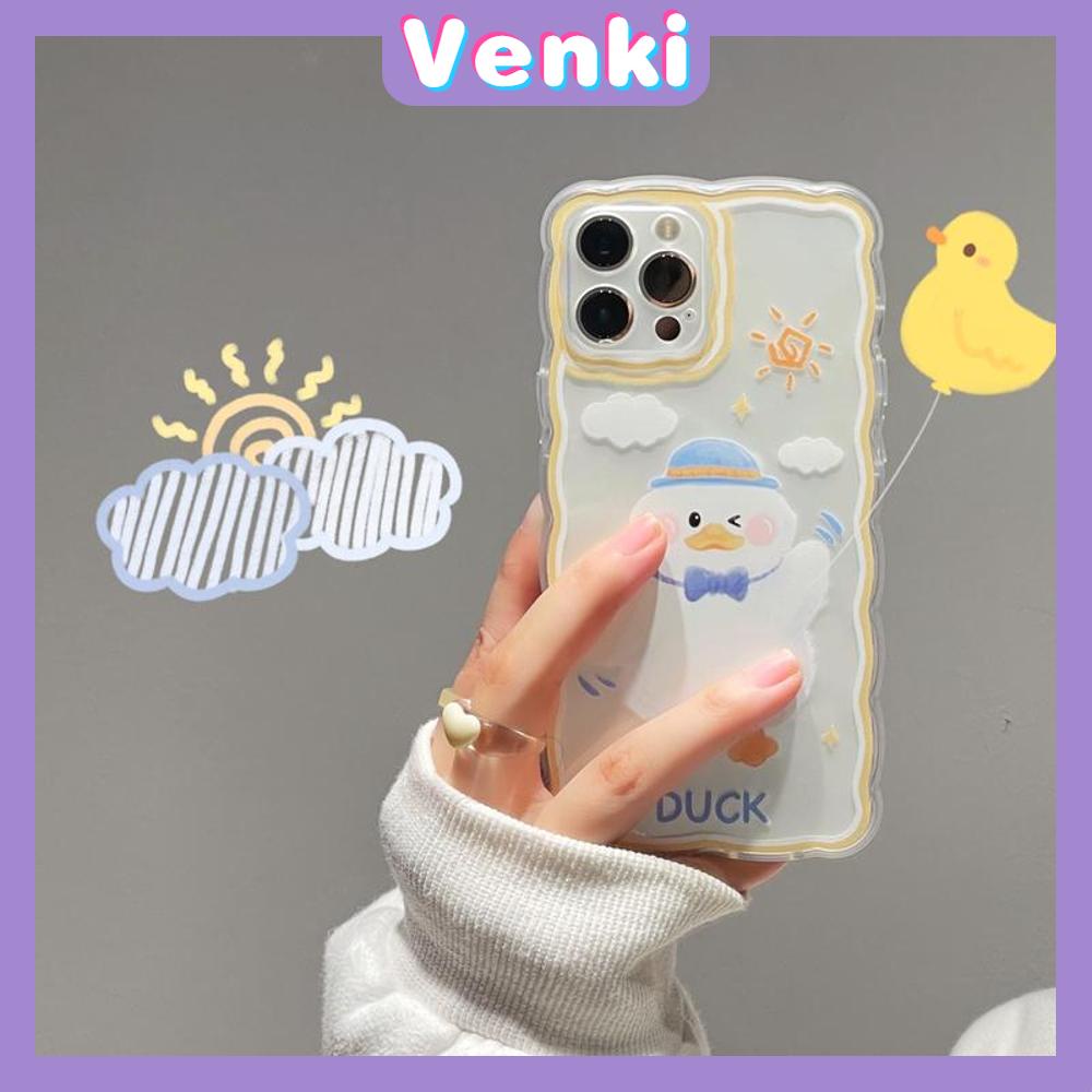 iPhone Case Silicone Soft Case Clear Case Wave Non-Slip Shockproof Camera Cover Protection Duck Cute Compatible For iPhone 13 Pro Max iPhone 12 Pro Max iPhone 11 iPhone7 Plus