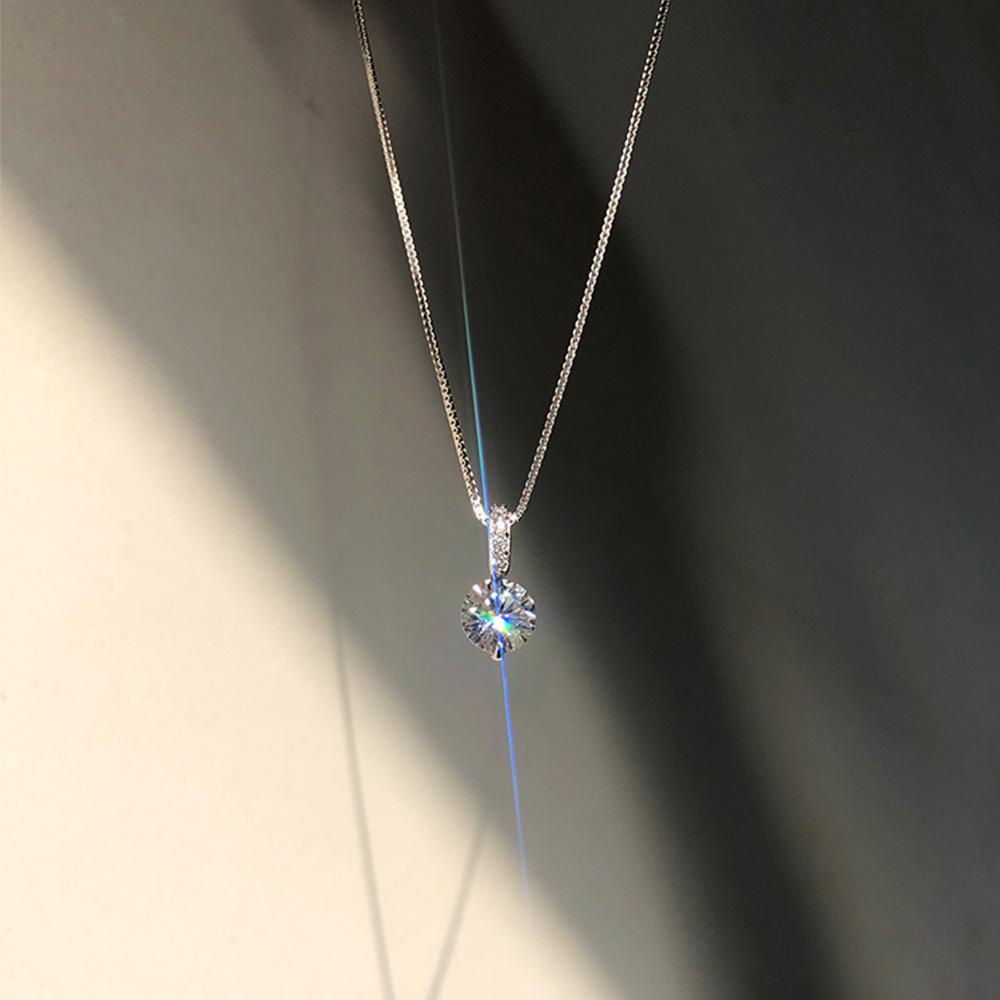 Needway  AAA Zircon Kalung Wanita Perhiasan Liontin Berlian Elegan Shiny Choker