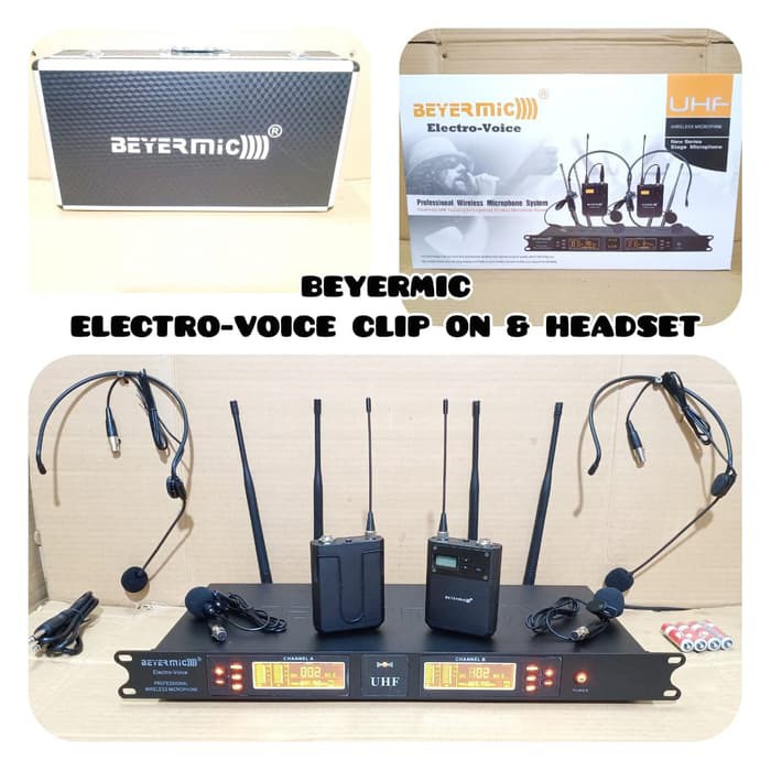 BEYERMIC ELECTRO VOICE MIC CLIP ON DAN HEADBAND MICROPHONE WIRELESS