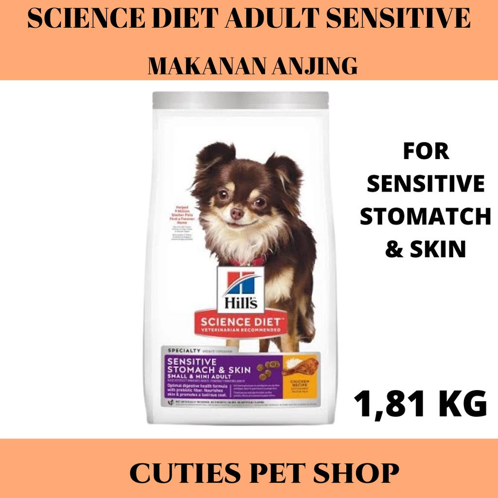HILLS SCIENCE DIET FOR SENSITIVE STOMATCH & SKIN DOG 1,81 KG SMALL & MINI ADULT DOG FOOD MAKANAN ANJ