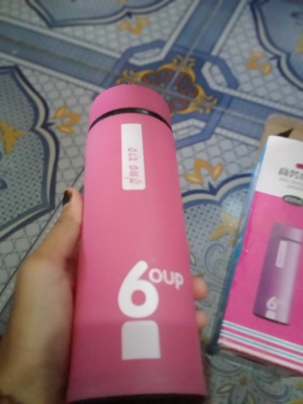 Botol Minum Kaca Six Oup 450ml Beling Cover Plastik 6oup Logo