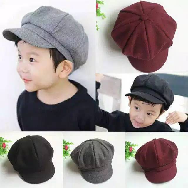 Topi BARET POLOS Desain Kubah untuk Anak Laki-laki / Perempuan