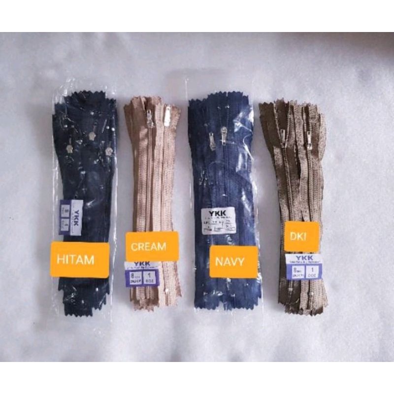 RITSLETING YKK JAPAN PANJANG 20CM/ 8&quot; KEPALA BELI HARGA PER LUSIN