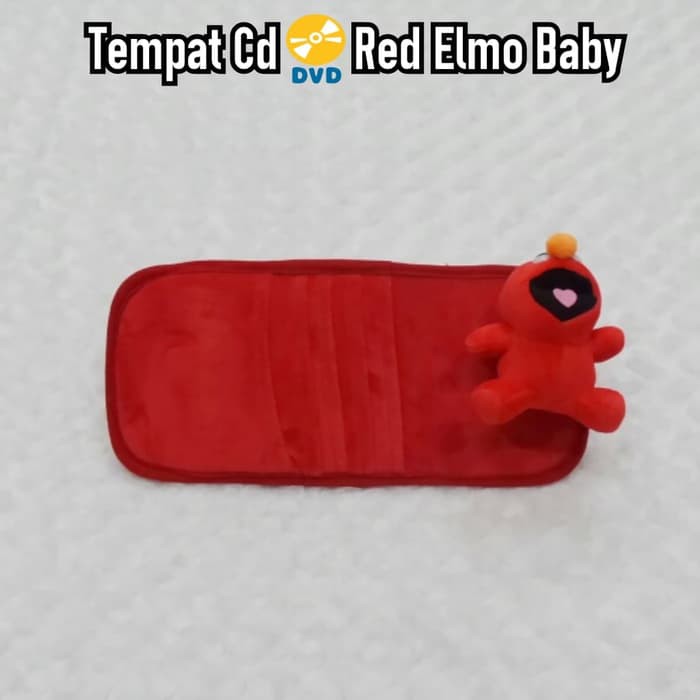 Organizer Tempat Cd Dvd Kartu Sunvisor Mobil merah Elmo O