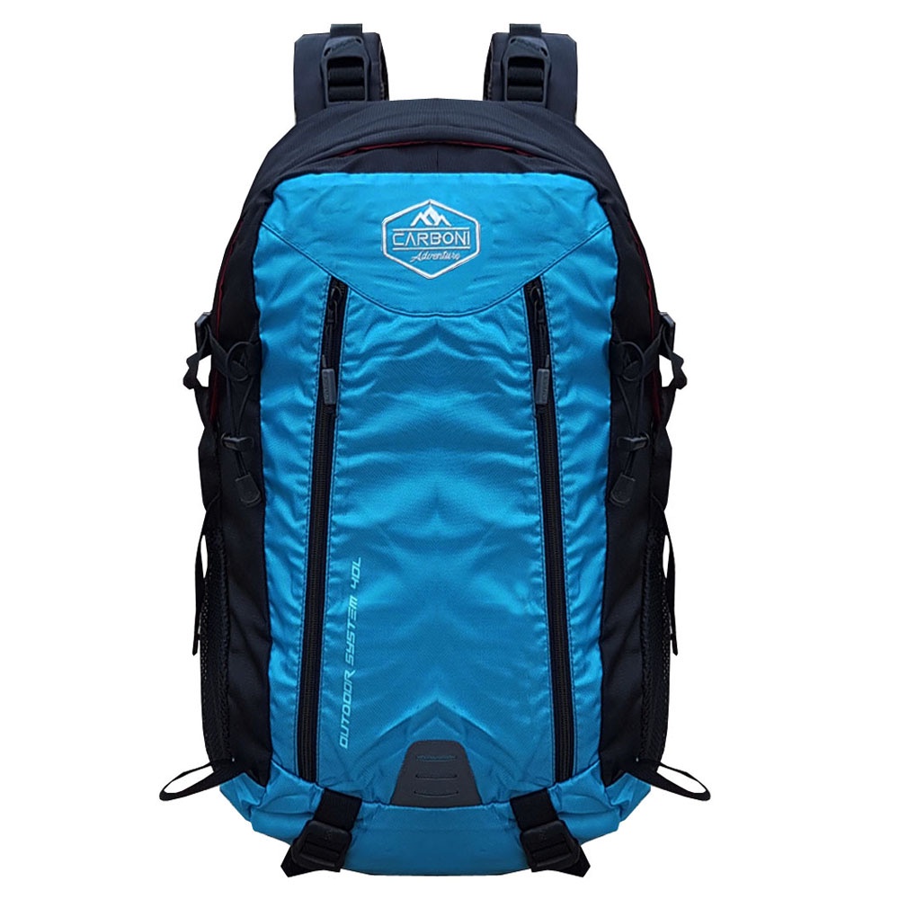 CARBONI TAS GUNUNG Carrier Frame Fiber Plat Allumunium Air Comfort Backing SistemTas AdventureWaterproof  Hiking 40 L  RA00062 - Blue 40L + Raincover Original