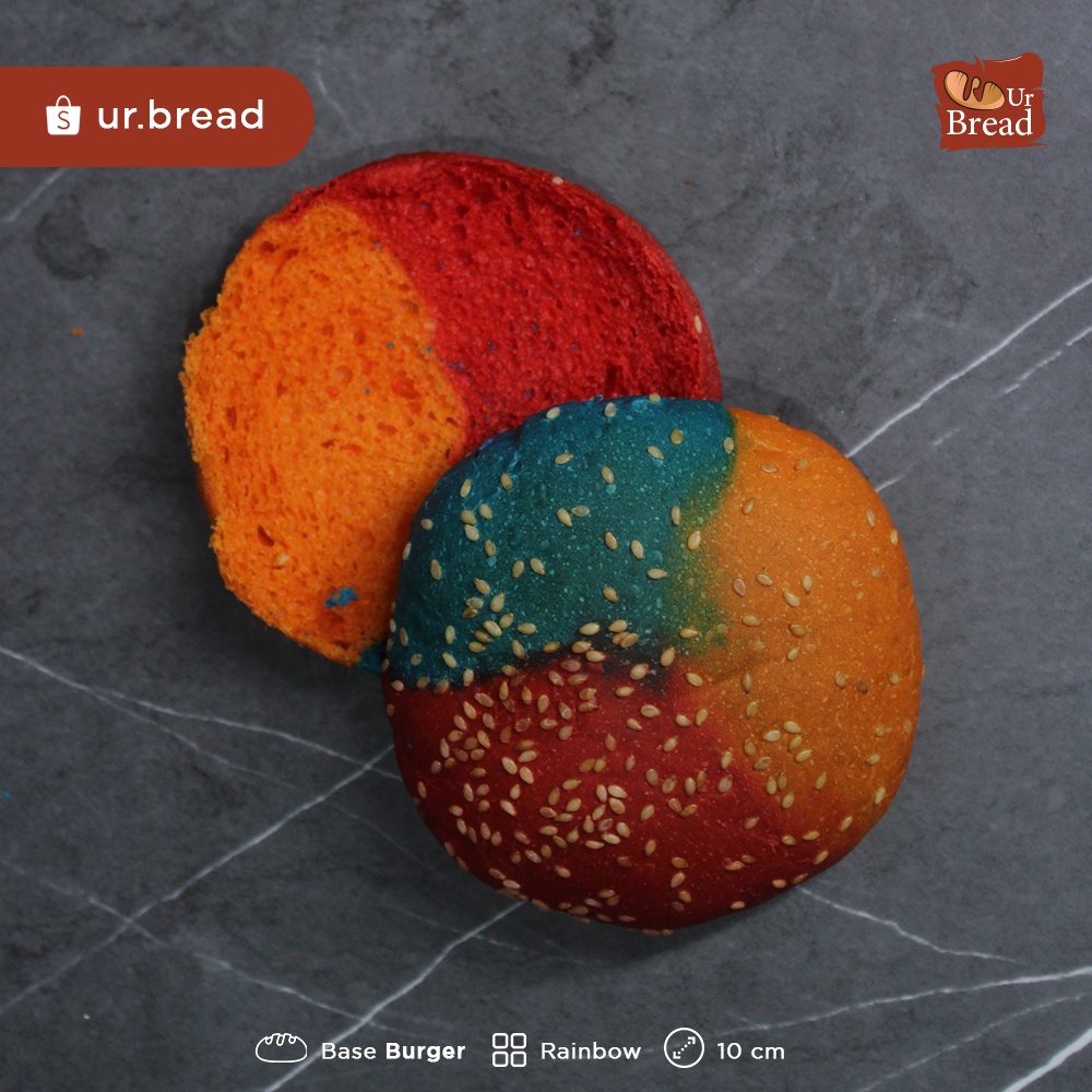 Roti Burger Rainbow 10cm | Base Burger 10cm Rainbow