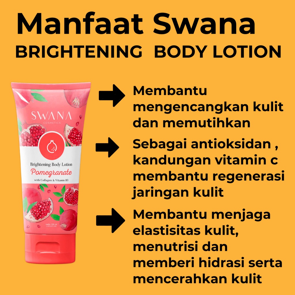 Luluran Pemutih Badan Obat Kulit Putih Permanen Hb Swana Hand Body Lotion Cream Pria &amp; Wanita 100ml Original Bpom