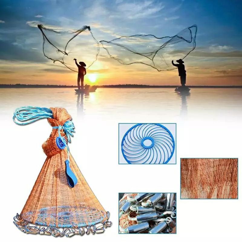 SE4 Jaring Jala Ikan Lempar Fishing Throw Net Cage Finefish