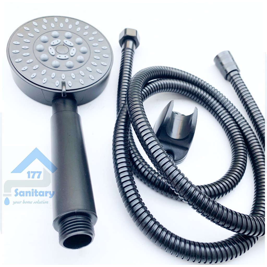 Handshower mandi 5in1 HITAM Gede 19004 BLACK-Hand Shower Set 5 in 1 fiorentino semprotan mandi spray