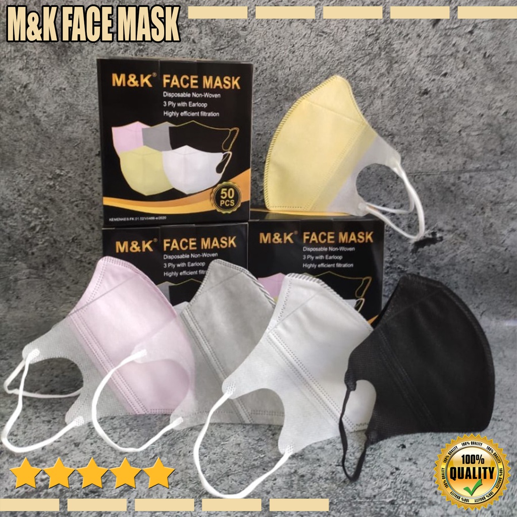 Masker Duckbill Masker M&amp;K Duckbill 3ply 1kotak isi 50pcs Masker