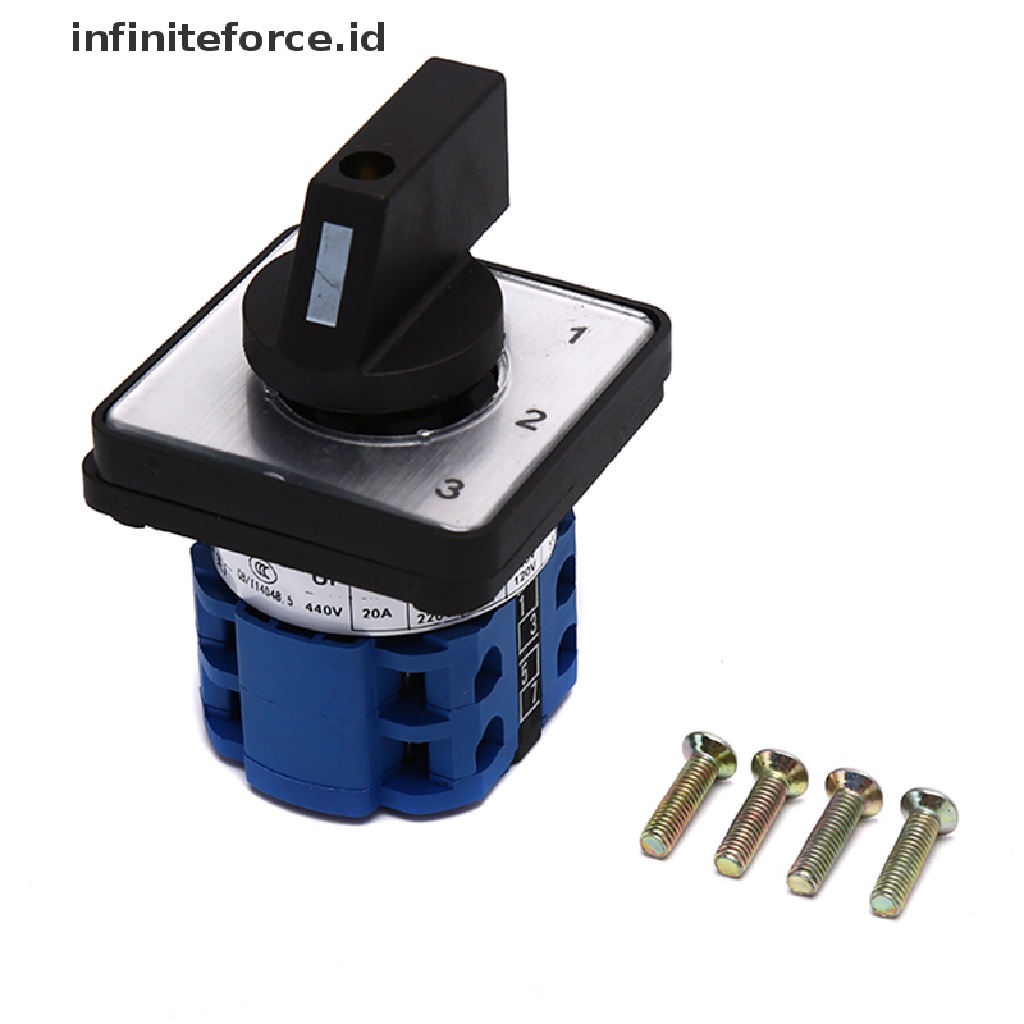 Infiniteforce.Id Switch Putar 4 Posisi 440v 20a 0-1 - 2-3 Lw26-20 / 2