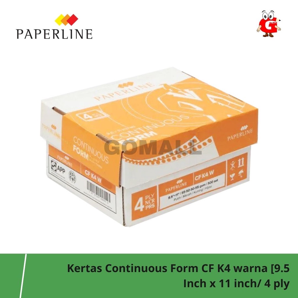 

Kertas Continuous Form CF K4 warna [9.5 Inch x 11 inch/ 4 ply