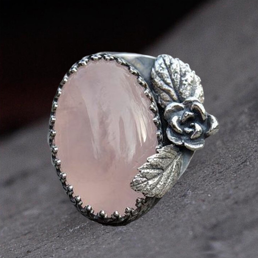 Hu Hu Hu Hu Hu Alat Bantu Pasang Kacamata♡ Cincin Wanita Desain Ukiran Bungadaun Hias Berlian Imitasi Gaya Vintage Untuk Hadiah