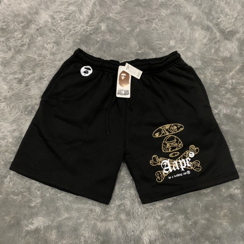 Short Pants Celana Pendek Bape Aape Gold Plat Mirror