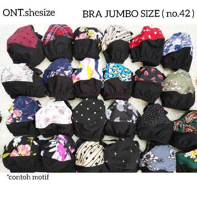 BRA JUMBO SIZE 42 CUP C D TANPA KAWAT BUSA