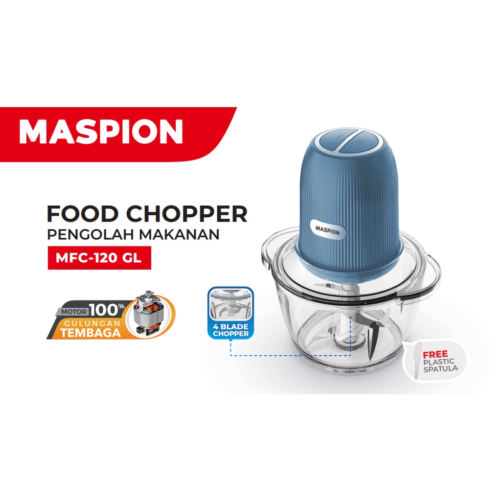 MASPION MFC 120 GL FOOD CHOPPER 1.2 LITER 225 WATT / MFC120GL