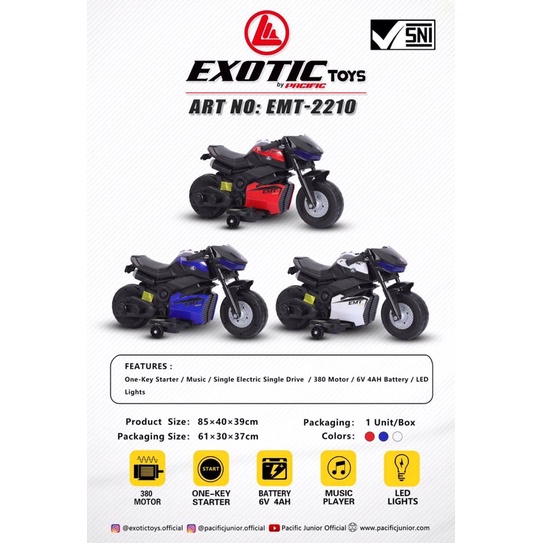Jual Motor Aki Anak Exotic EMT-2210 | Shopee Indonesia