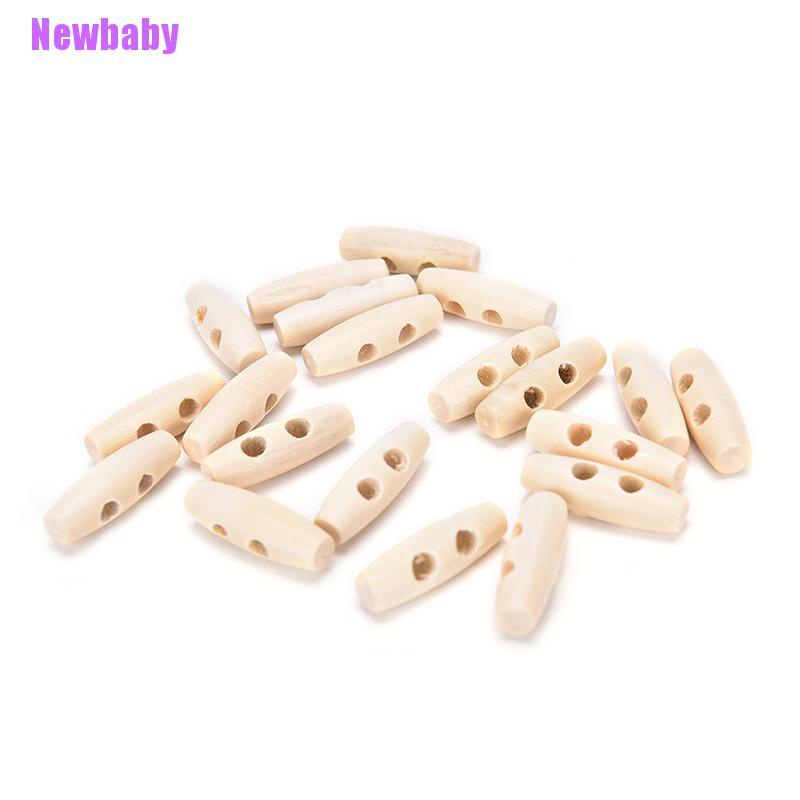 20 Pcs Kancing Toggle 2 Lubang Bahan Kayu Untuk Bayi Dan Dewasa