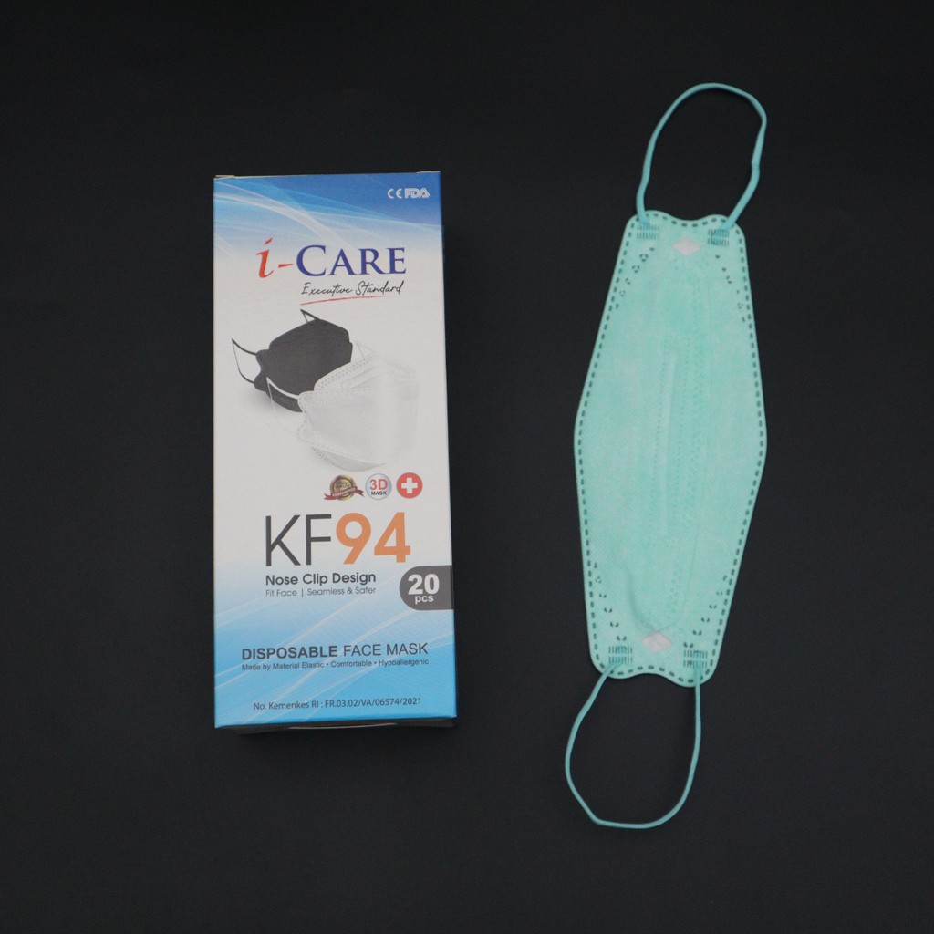 Masker KF94 I-Care 3D Evo Stereoscopic Fish Isi 20Pcs Icare - Big Plaza