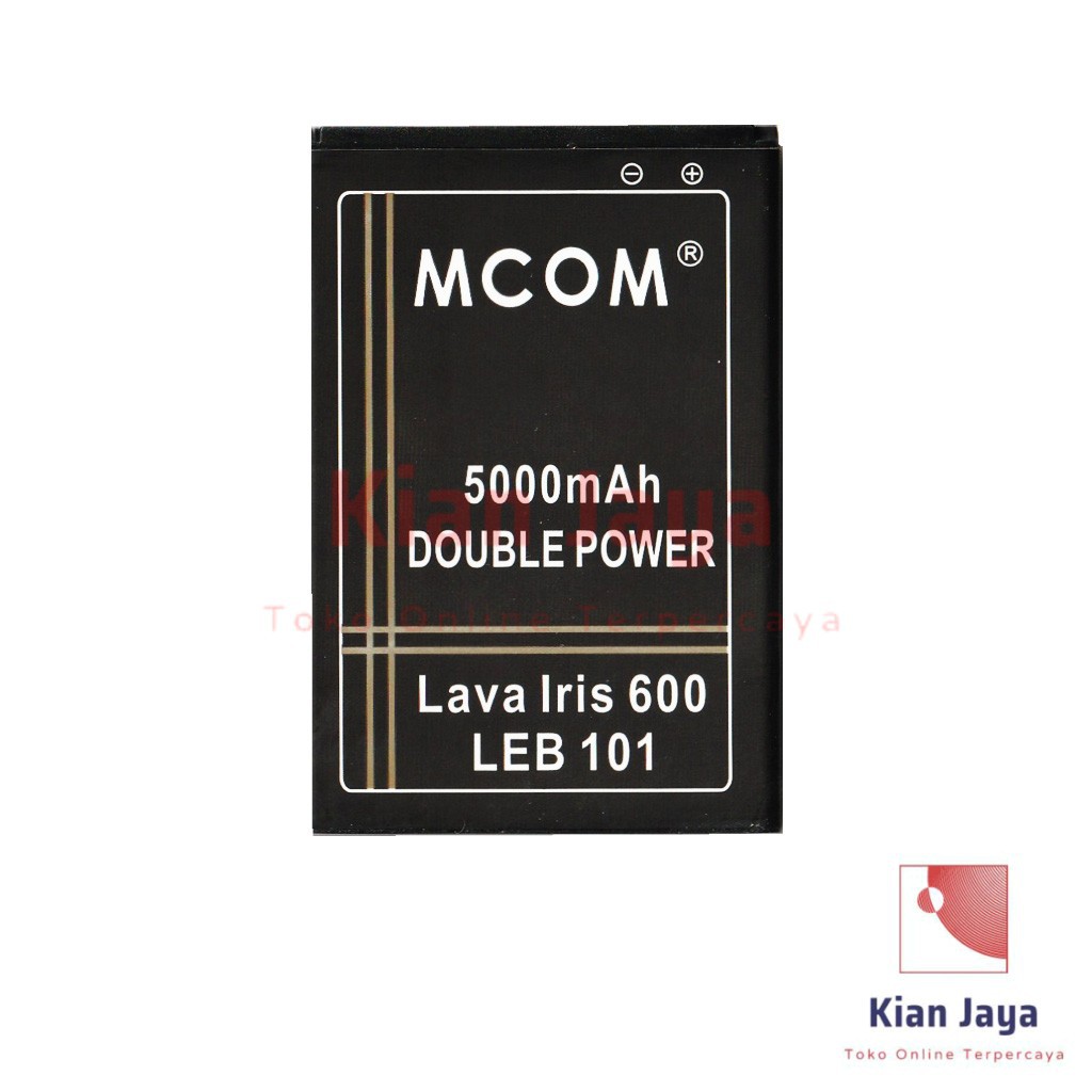 MCOM Baterai LAVA Iris 600 / LEB101 Original Double Power Batre Batrai Battery Ori