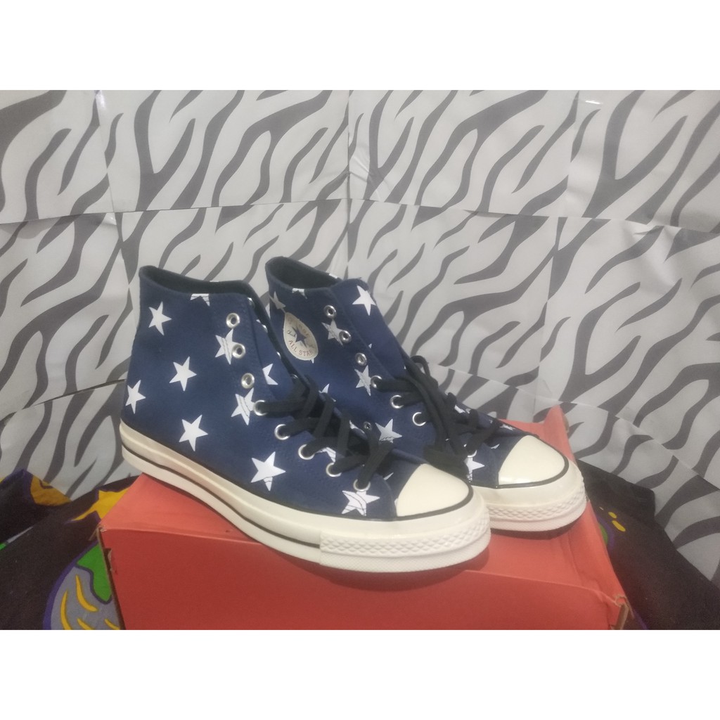 Converse 70s Hi Navy Print Star Egret Original