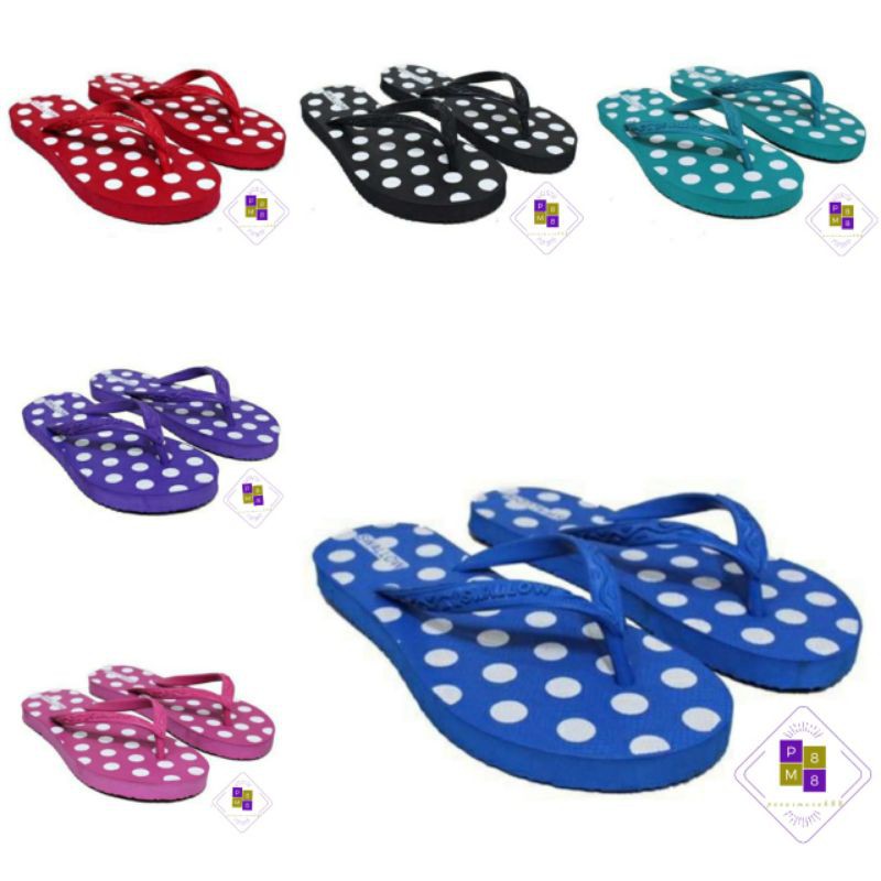 Sandal Jepit Swallow Polkadot / Sandal Polkadot / Sandal Swallow Wanita Polkadot