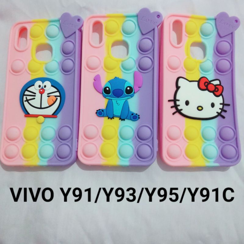 VIVO Y91C Y95 Y93 Case Pop It Kartun Rainbow Softcase Terbaru