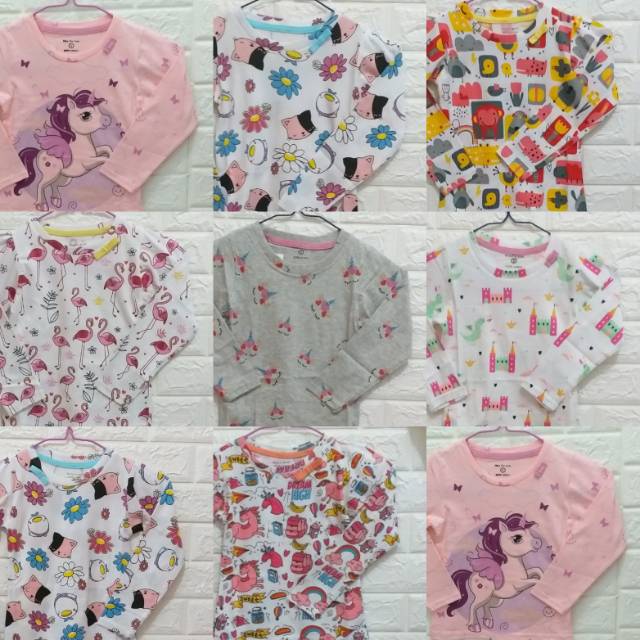  Kaos tangan panjang anak perempuan  8 10 12 Shopee Indonesia