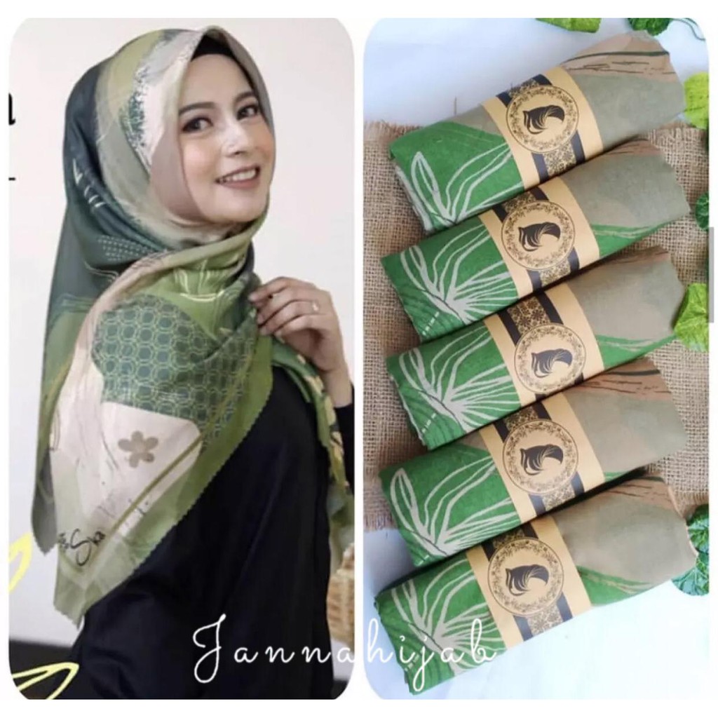 HIJAB SEGI EMPAT DEESKA / KERUDUNG DEESKA  HIJAU KW SUPER VOAL PREMIUM TERBARU