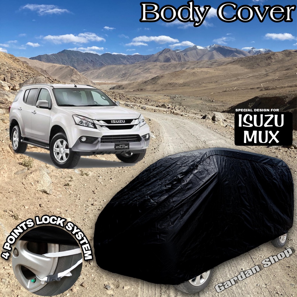 Sarung Mobil ISUZU MUX Hitam POLOS Body Cover Isuzu Mux Full Black