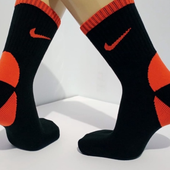 Kaos Kaki Sport PE TERRY (N13) Hitam Orange/Hitam Merah