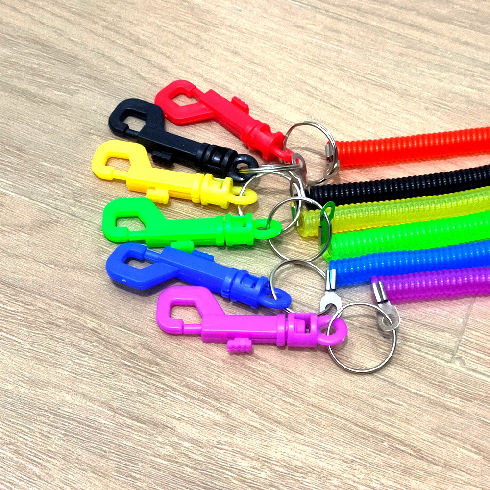 GANTUNGAN KUNCI TALI SPIRAL KARET / PER ELASTIS KEYCHAIN MURAH
