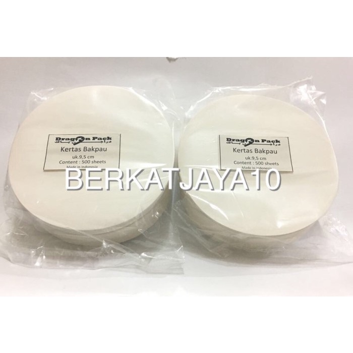

LAINNYA-KEMASAN-MINUMAN- KERTAS BAKPAU ALAS BAKPAO DIAMETER 9,5 CM DRAGON PACK 9.5 ISI 500 LBR