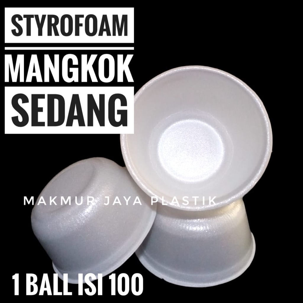STYROFOAM MANGKOK SEDANG / STEROFOAM BAKSO SIOMAY BULAT ISI 100 PC