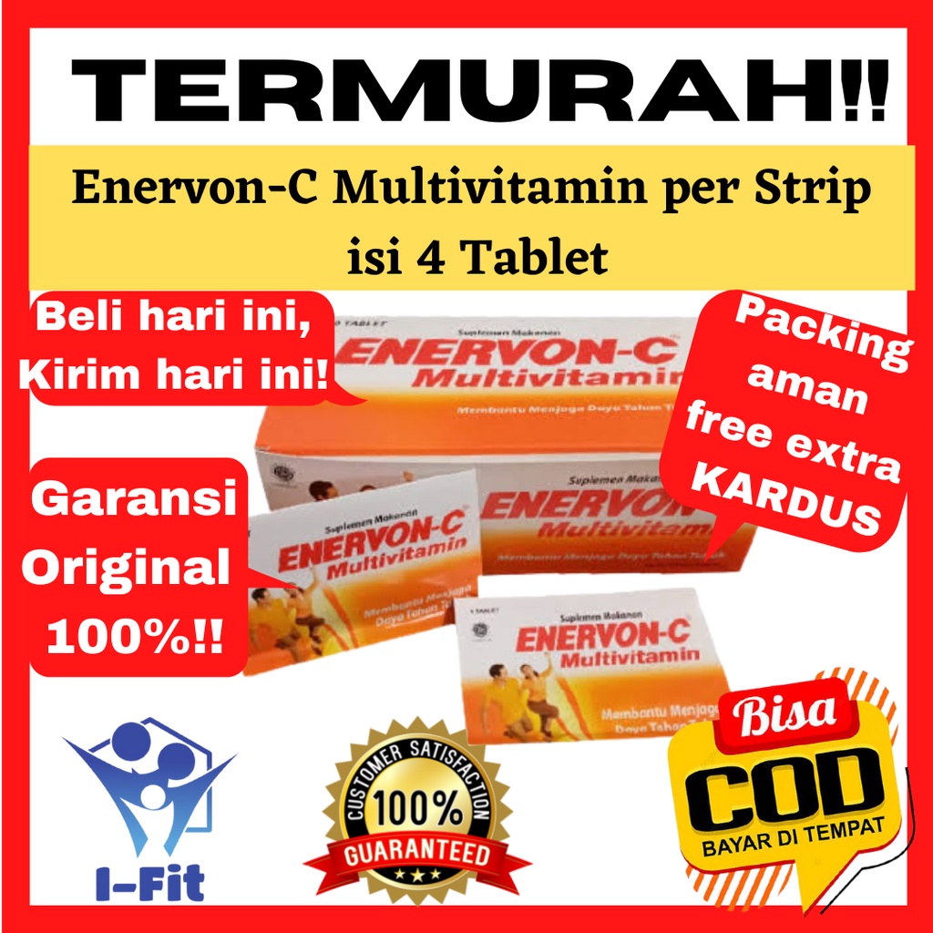 Enervon-C Enervonce C Enervon C per strip isi 4 tablet Vitamin C  B kompleks multivitamin enerfon c