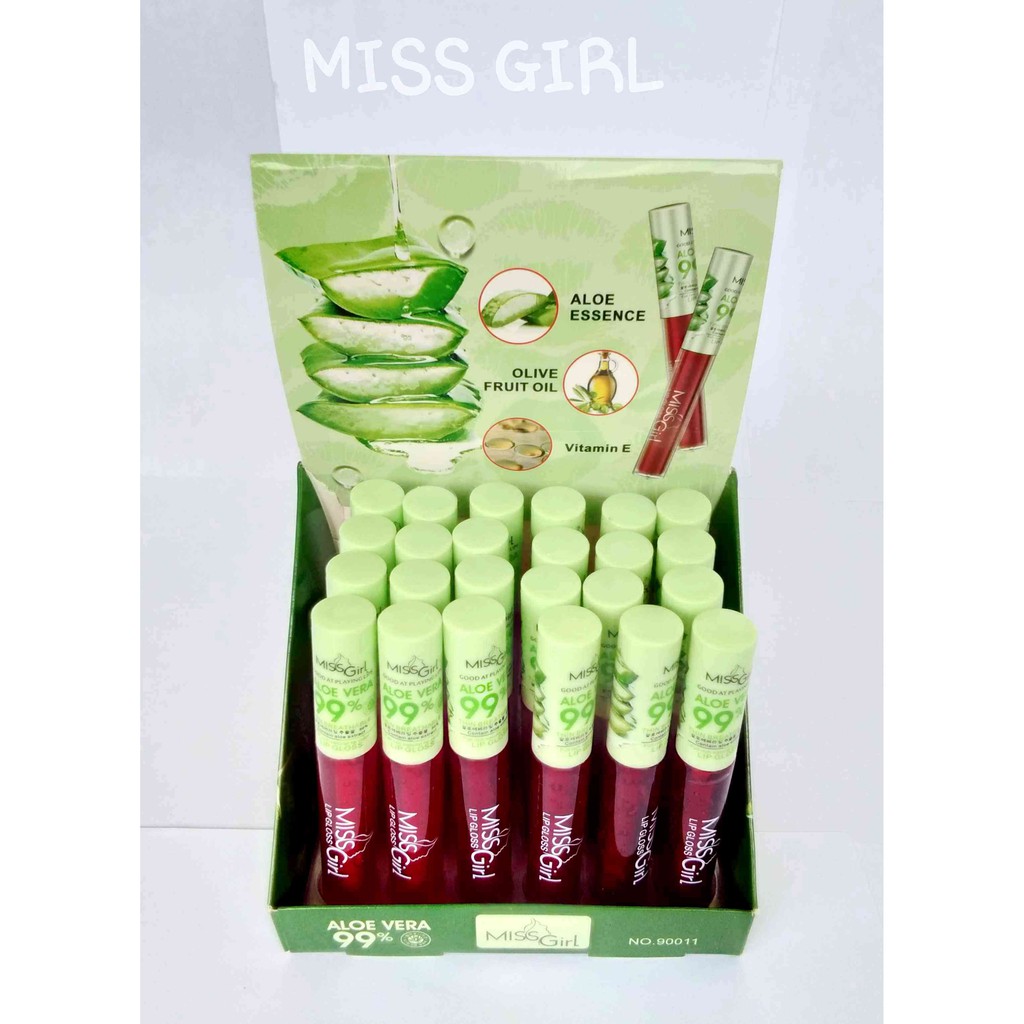 ( 6 PCS )/(1 BOX ) LIP TINT  ALOE VERA 99% 90011/ Sasimi aloevera 99%(ORIGINAL)-BESAR/MISS GIRL