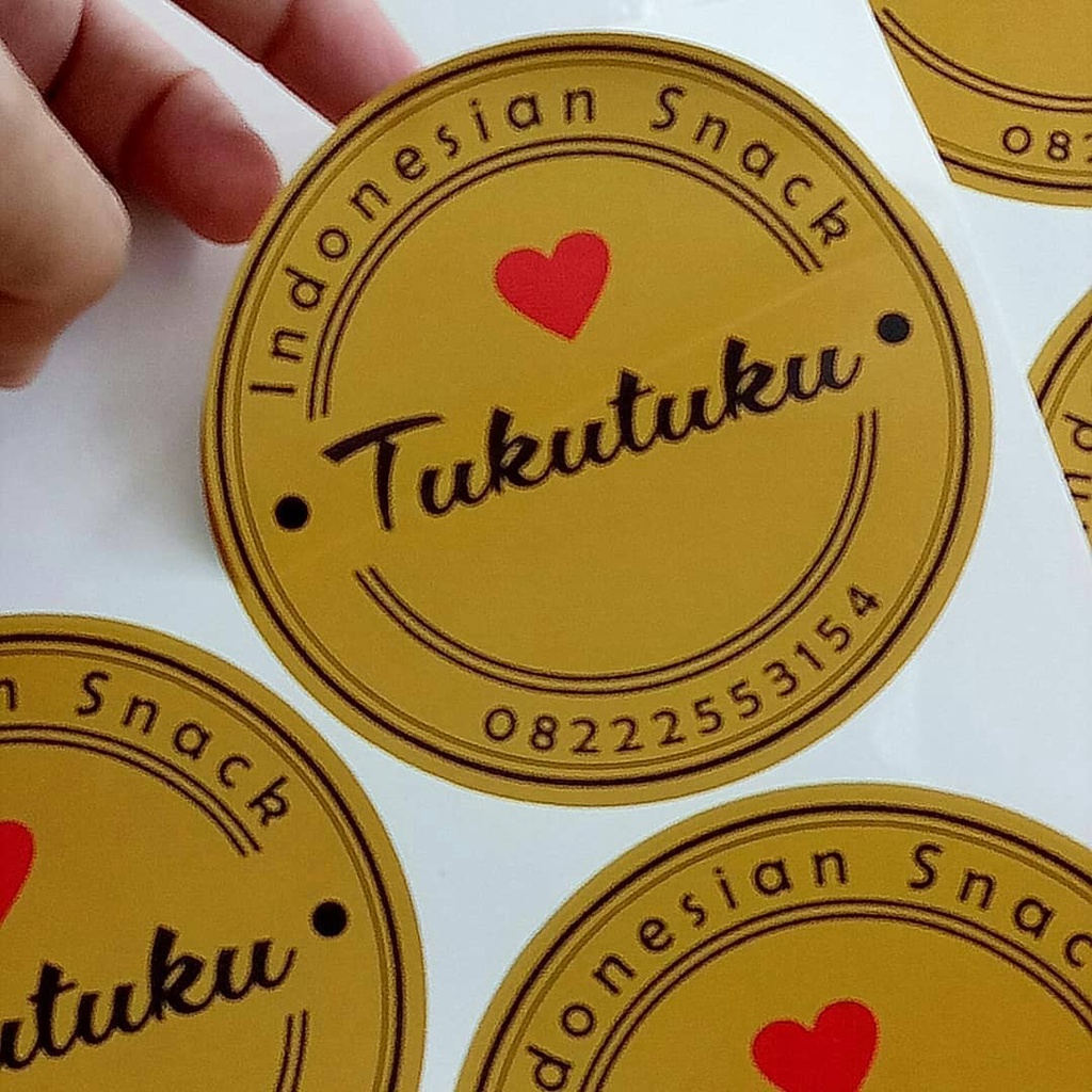 

CETAK STIKER VINYL Label Stiker Kemasan Packing Waterproof Print & Cut, Bulat & Kotak Jumlah Extra - CIKITO