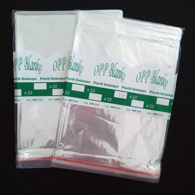 

Plastik Undangan/OPP Blanko 17x22 cm (Isi 100 lembar)