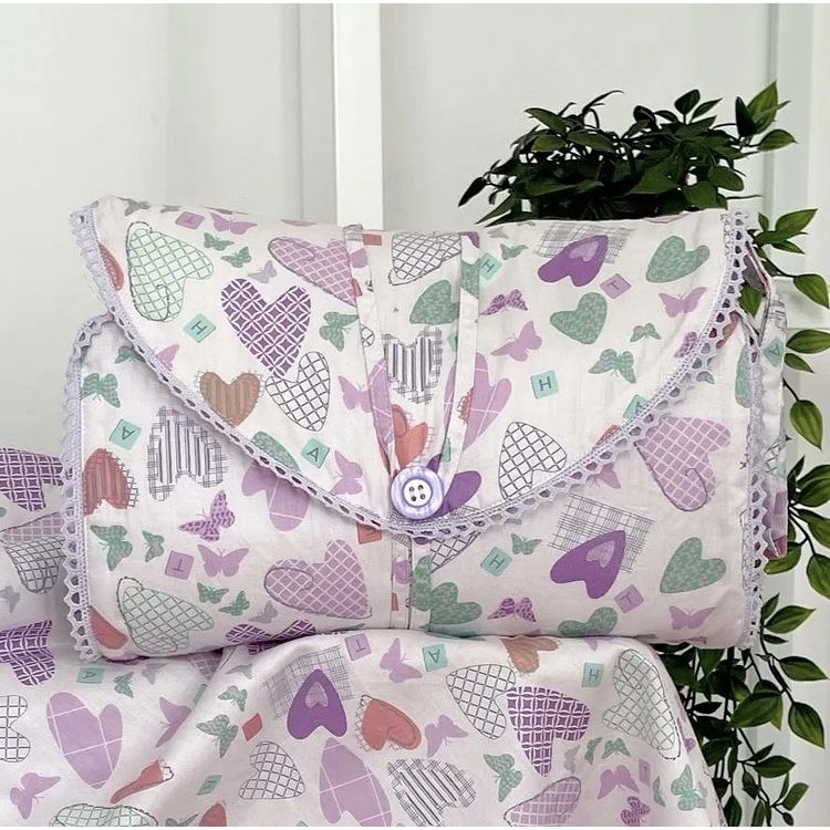Mukena Travel Katun Zlassica Butterfly Lavender (pocket)