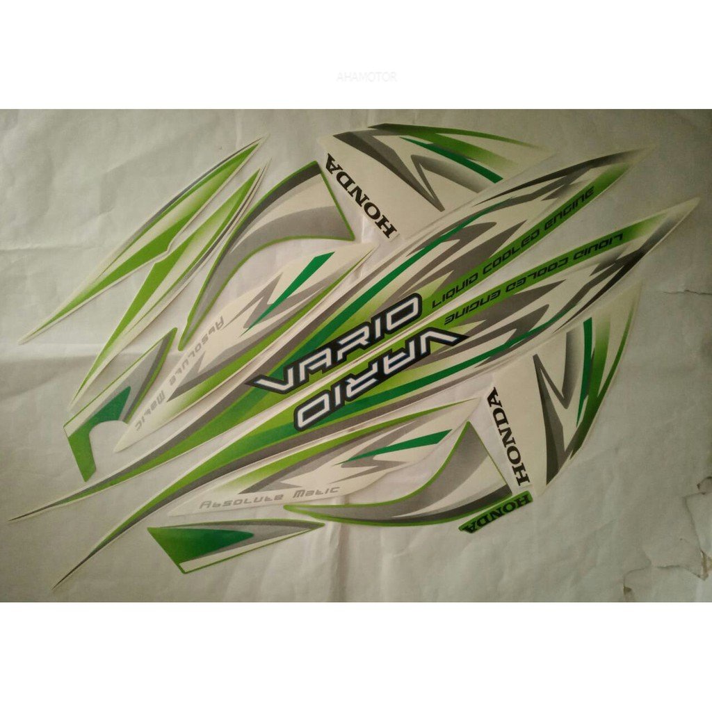 stiker striping motor honda vario 2012 putih hijau