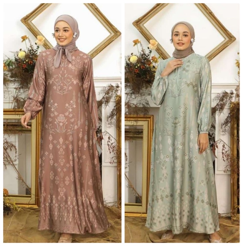 Bahan Kain Diorsilka Aleshaa Etnik Batik / bahan gamis mukena / kain silk meteran sage murah