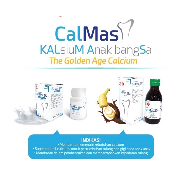 BPOM CALMAS 250 MG SUSPENSI KALSIUM ANAK BANGSA ISI 120ML / CALSIUM ANAK / SYE