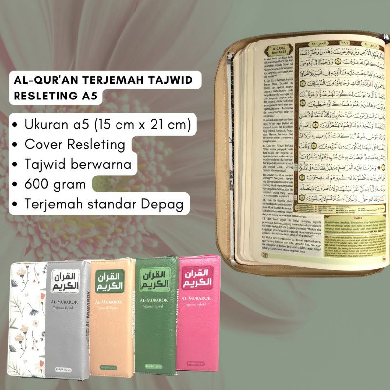 

Al Quran Al Mubarok A5 Resleting Terjemah dan Tajwid Warna