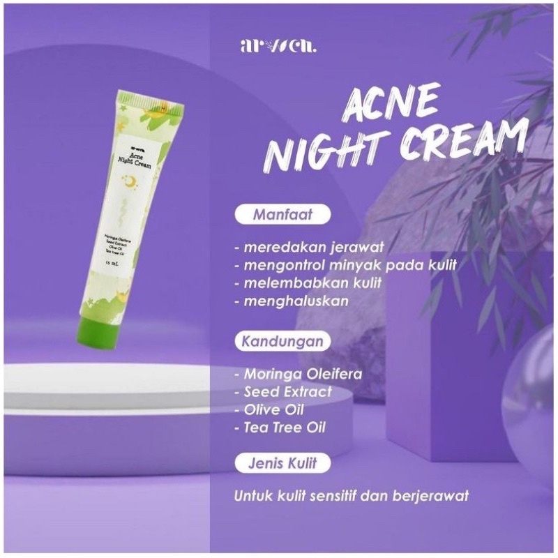 ARVVEN NIGHT CREAM 3 VARIASI