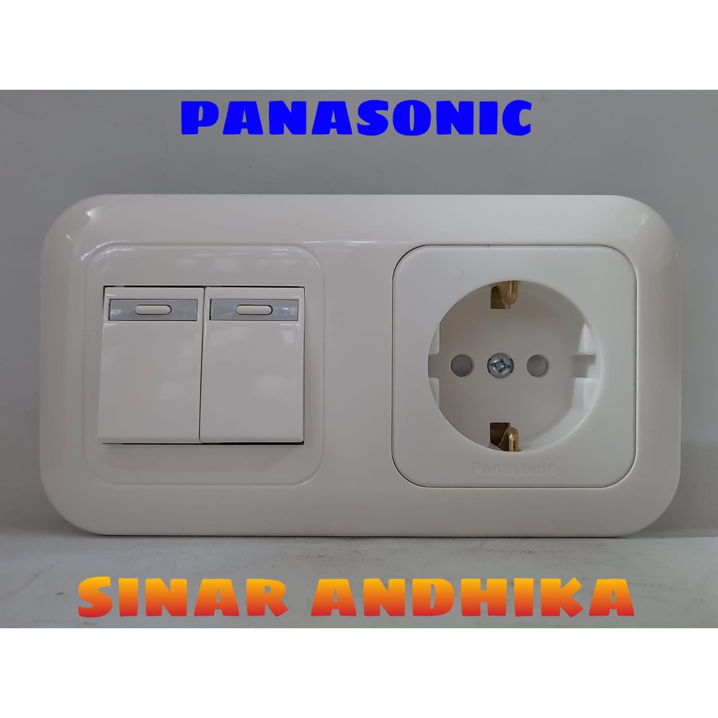 STOP KONTAK (CP) + SAKLAR SERI KECIL PUTIH PANASONIC WEJP 11212-7+WEJ 5531